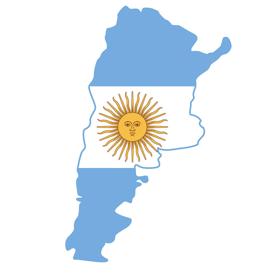 Argentina flag map Drawing by Exdez