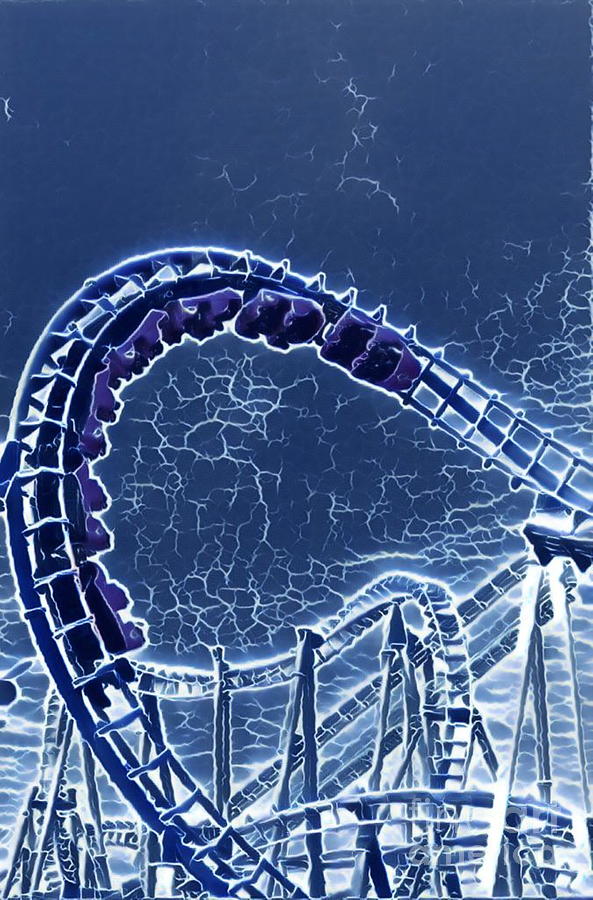 Argentina Parque de la Costa Roller Coaster Artistic Illustration ...