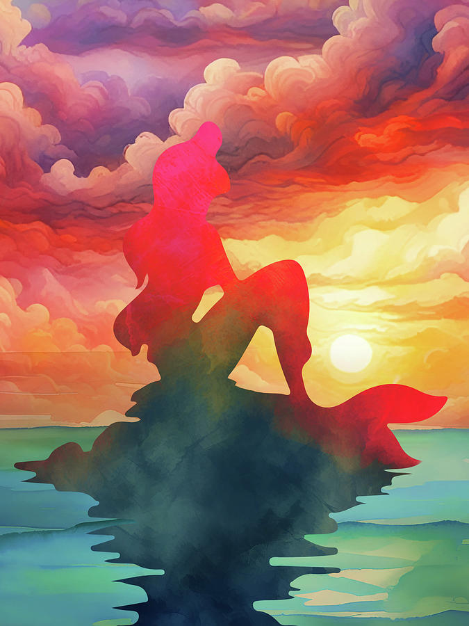 Ariel and colorful sunset Digital Art by Mihaela Pater - Fine Art America