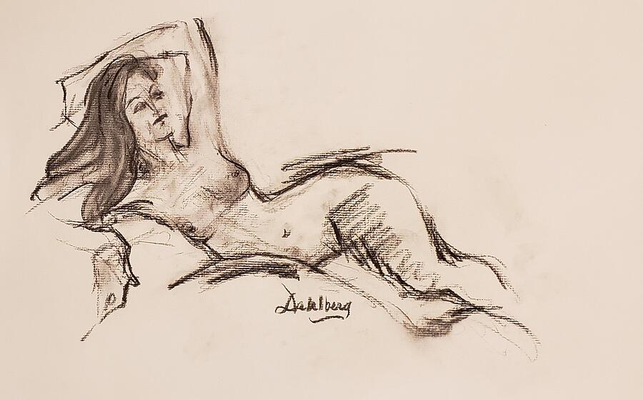 Nude Drawing - Ariel in September by Stephanie Dahlberg