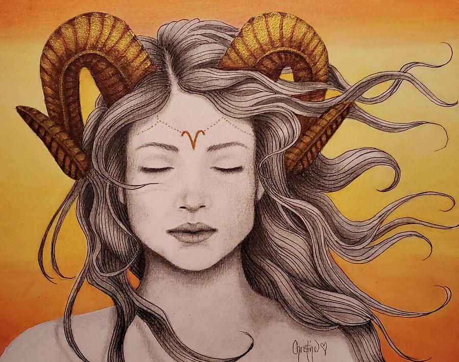 Aries Goddess Mixed Media by Christine Cholowsky