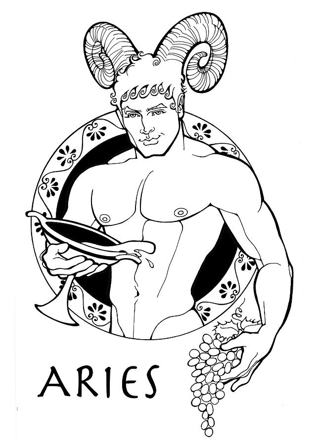 Aries Drawing by Steven Stines