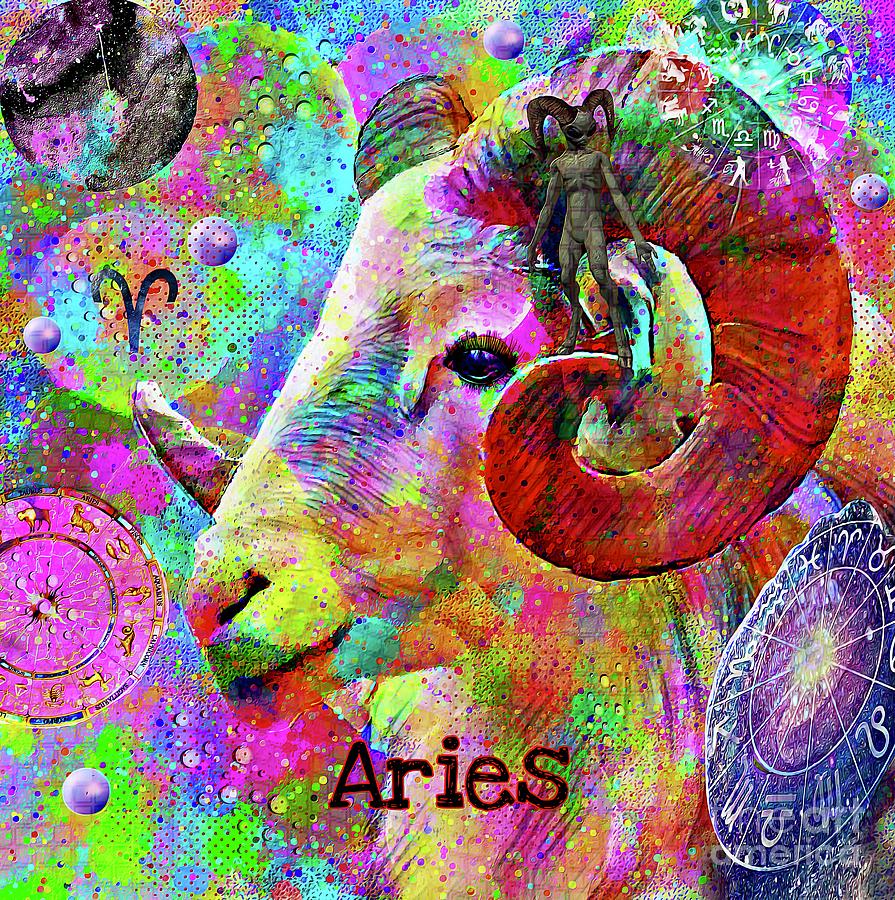 Aries Zodiac Art Digital Art by Lauries Intuitive