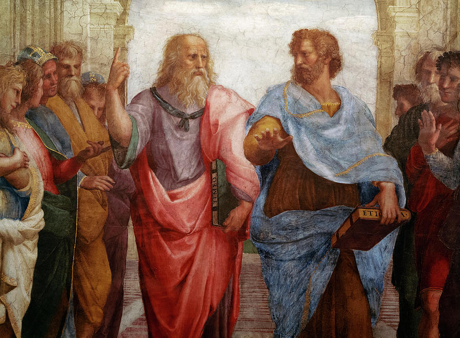 Aristotle and Plato School of Athens by Raphael