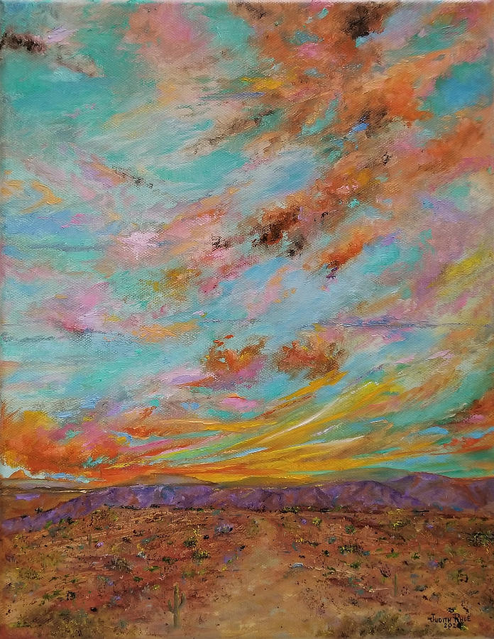 Sunset Painting - Arizona Atmosphere by Judith Rhue