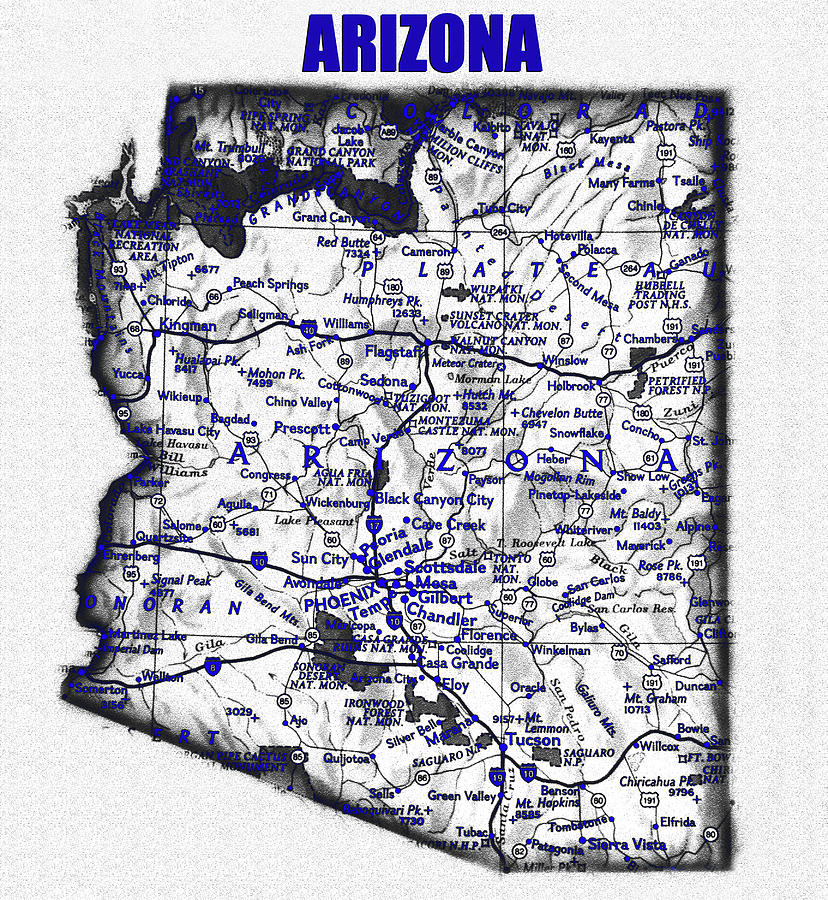Arizona blue print work A Digital Art by David Lee Thompson