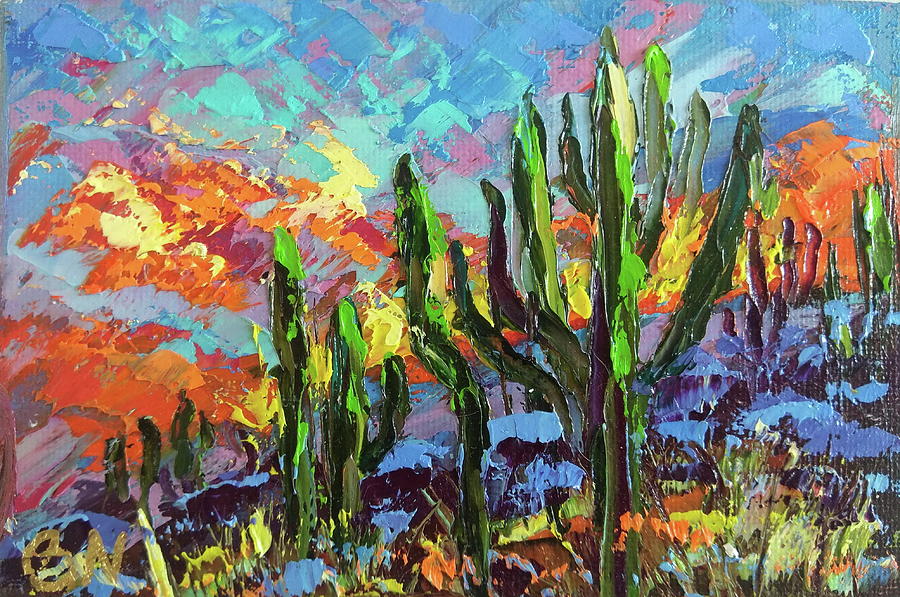 Arizona cactus Painting by Olga Nikitina - Fine Art America