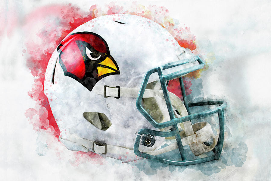 Arizona Cardinals Helmet Watercolor Art Digital Art by Ksenia Dvornikova -  Pixels
