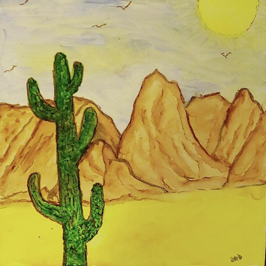 Arizona Desert Painting by Branwen Drew