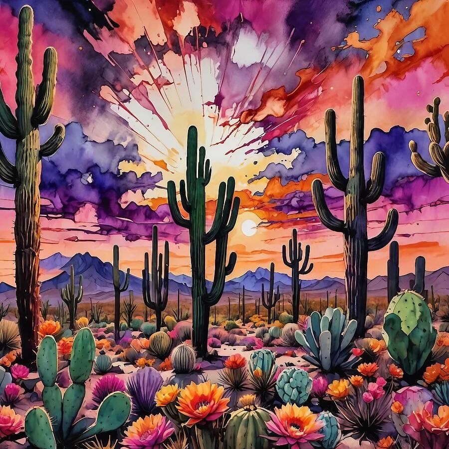 Arizona Desert in Bloom Digital Art by Stephanie Fischer Arizona Desert in Bloom Digital Art by Stephanie Fischer