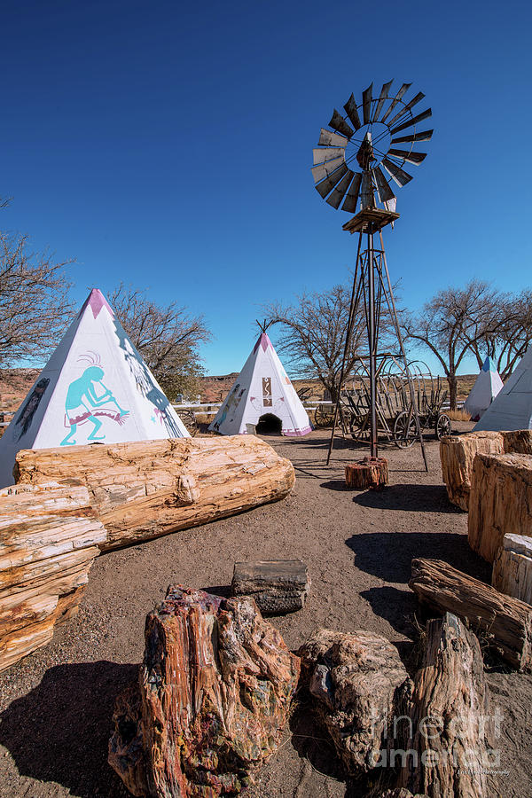 Arizona Geronimo Teepees and Windmill Camp Ground Photograph by Aloha Art
