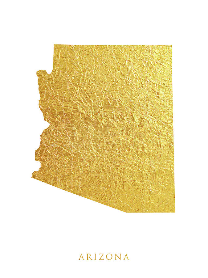 Arizona Gold Map #43 Digital Art by Michael Tompsett