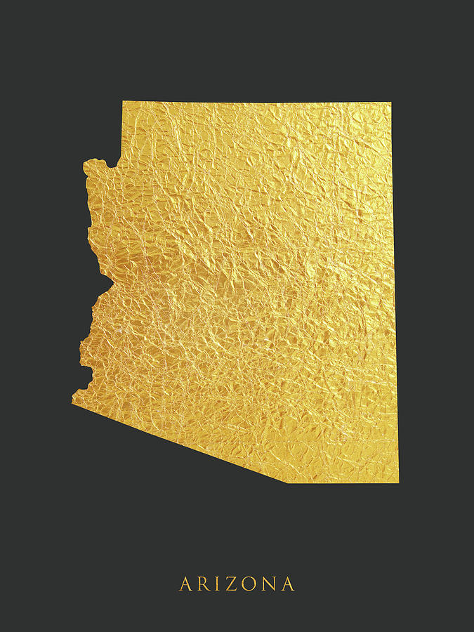 Arizona Gold Map #94 Digital Art by Michael Tompsett
