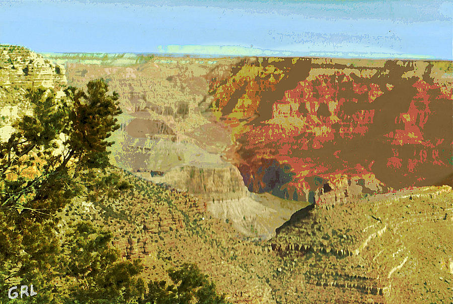Arizona Grand Canyon I Contemporary Digital Fine Art 1950 Painting by G Linsenmayer