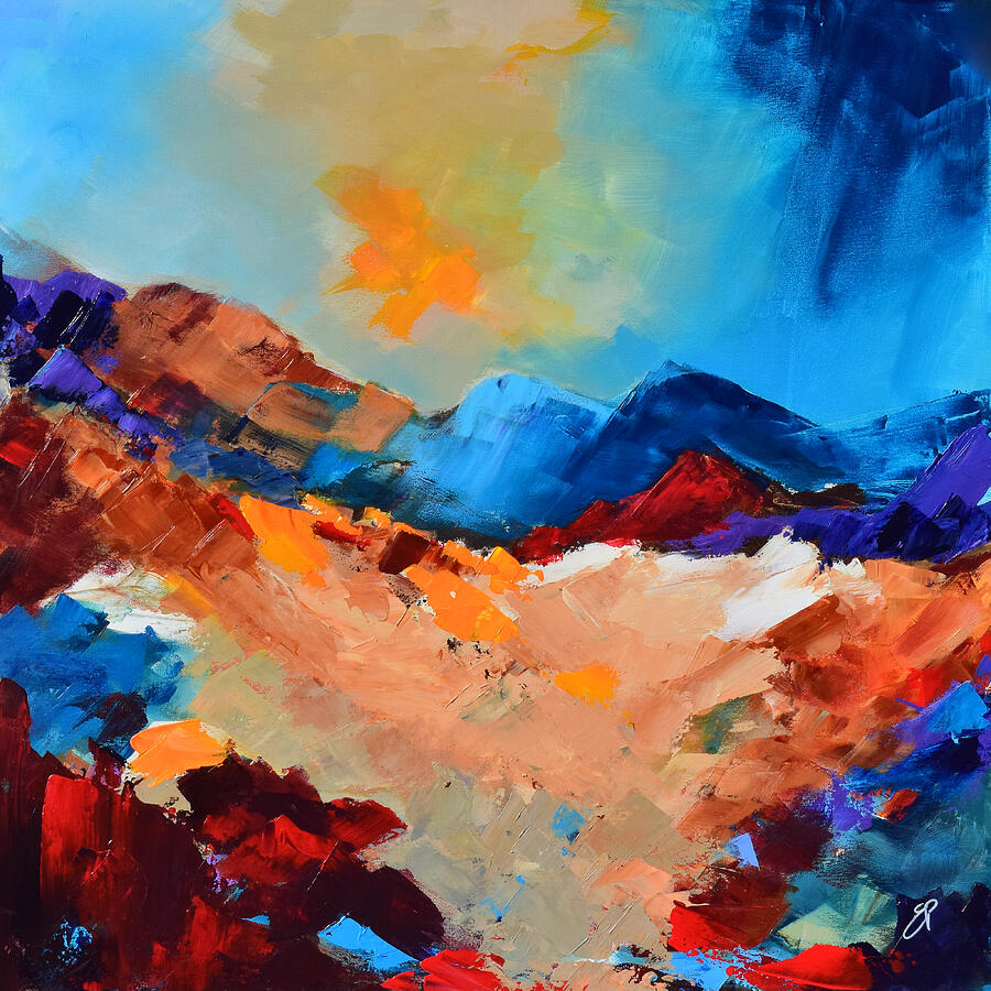 Abstract Painting - Arizona - Last Light by Elise Palmigiani