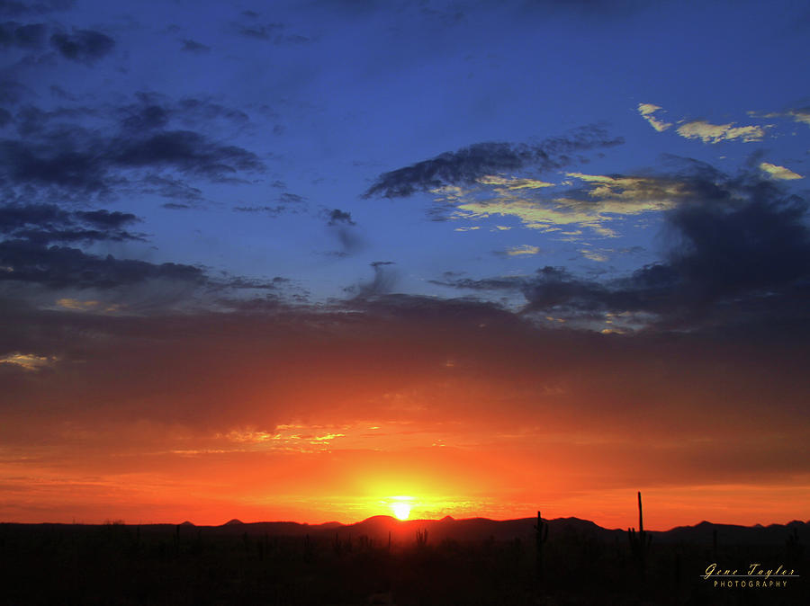 Arizona Sunset Glow - Signed Photograph by Gene Taylor