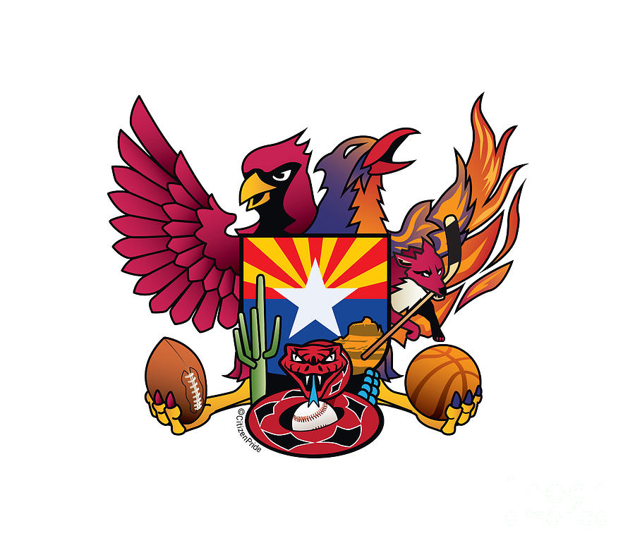 Phoenix Suns Digital Art - Arizona Sports Fan Crest by Joe Barsin