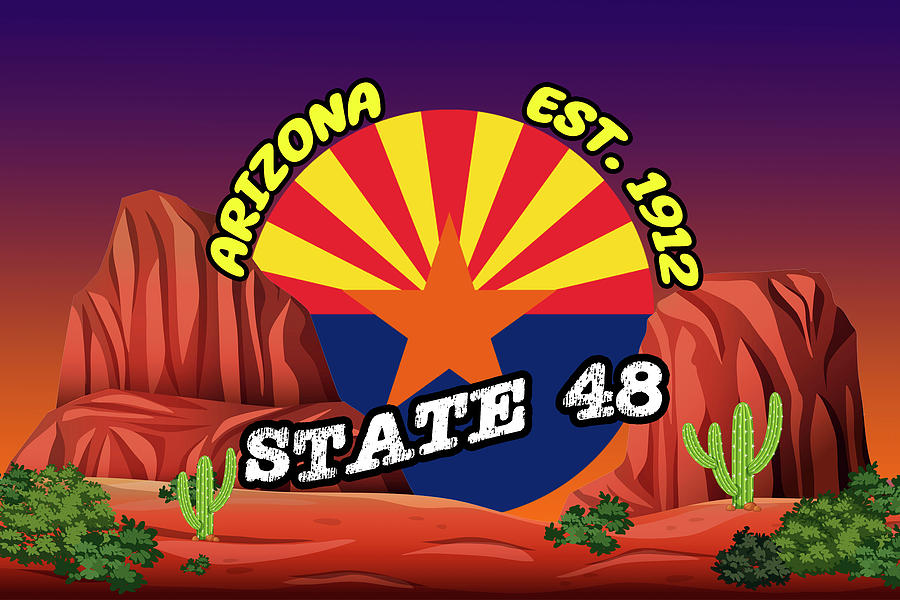 Arizona - State 48 Digital Art by Larry Nader