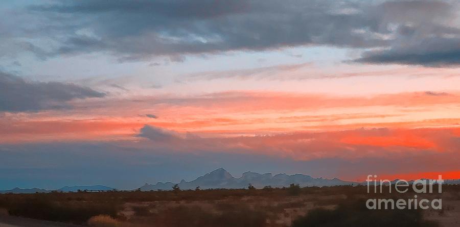 Arizona sunset over Mountains Photograph by Holly Winn Willner