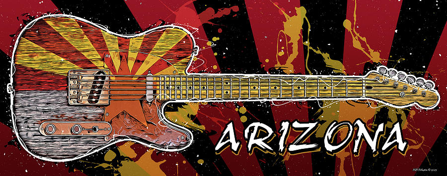 Rock And Roll Digital Art - Arizona Telecaster Graphic by WB Johnston