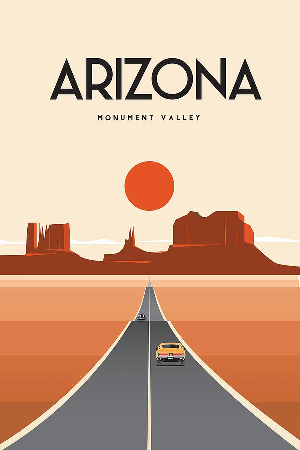 Arizona travel poster Monument Valley Poster Painting by Ward Walsh ...