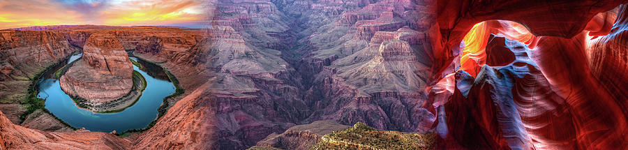 Arizona USA Natural Landscape Icons - Panoramic Collage Photograph by Gregory Ballos