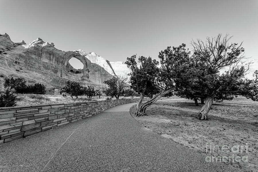 Arizona Window Rock Path Grayscale Photograph by Jennifer White Arizona Window Rock Path Grayscale Photograph by Jennifer White