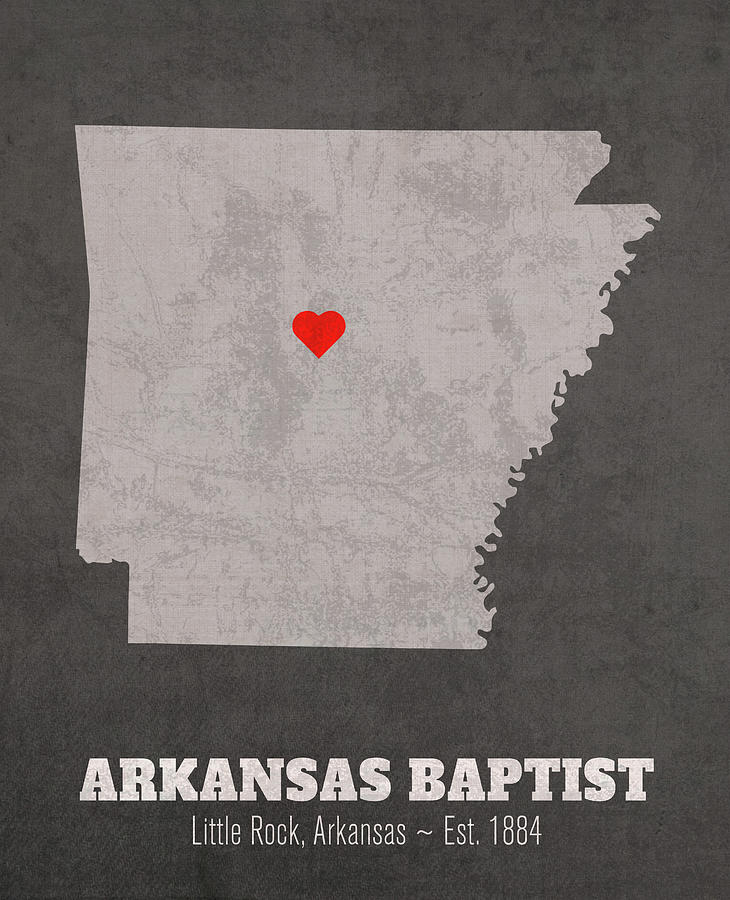 Little Rock Mixed Media - Arkansas Baptist College Little Rock Arkansas Founded Date Heart Map by Design Turnpike