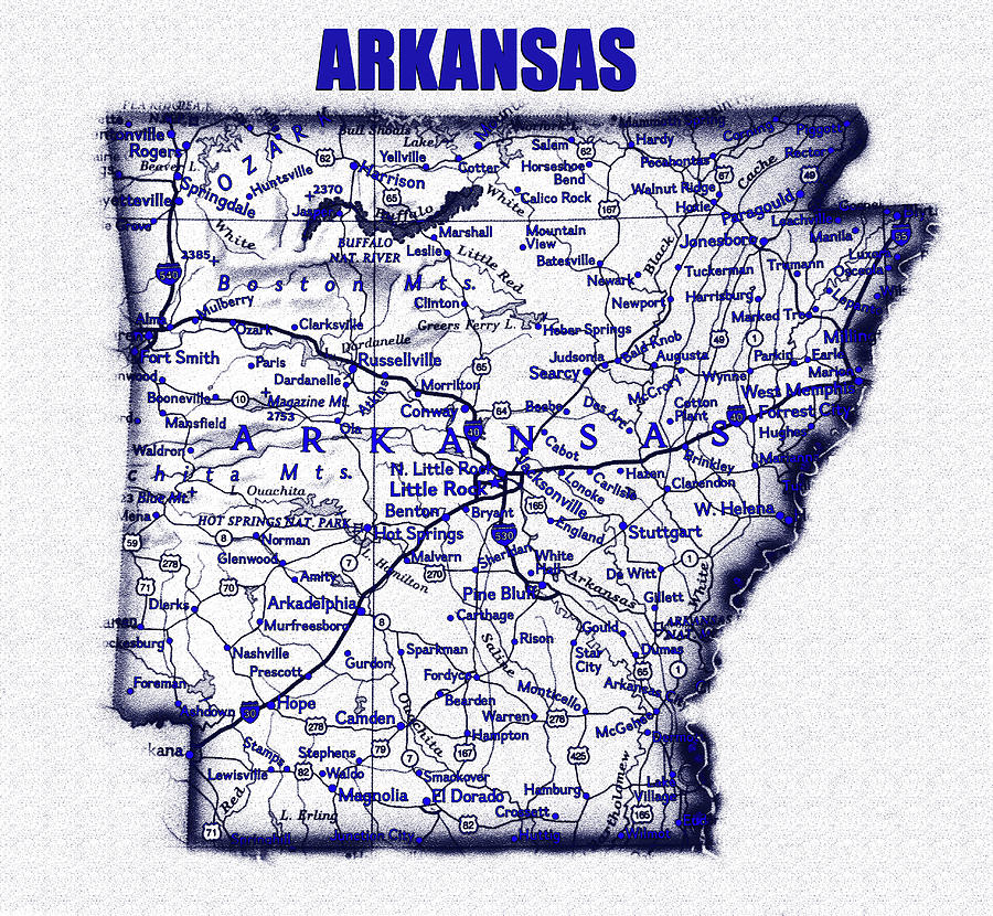 Arkansas blue print work Digital Art by David Lee Thompson