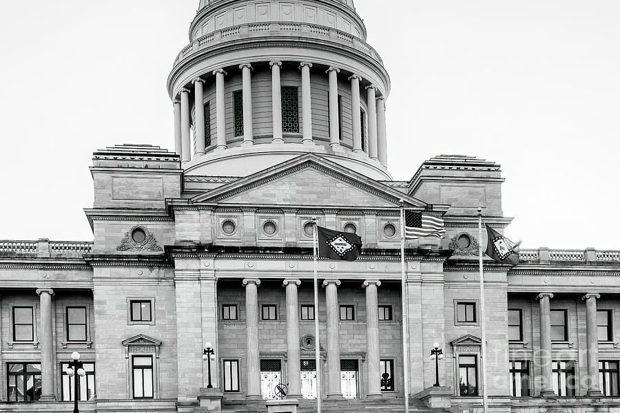 Arkansas Capitol Up Close - BW Photograph by Scott Pellegrin
