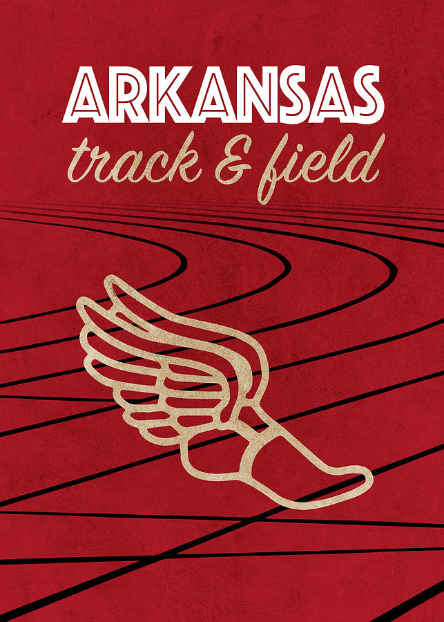 Sports Mixed Media - Arkansas College Track and Field Sports Vintage Poster by Design Turnpike