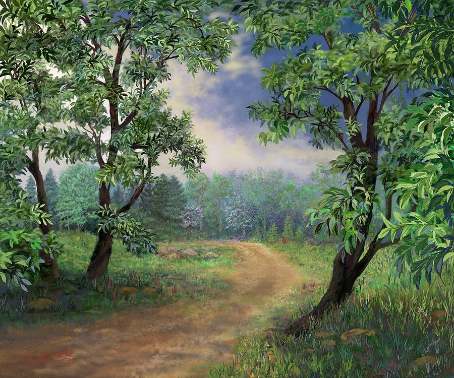 Tree Digital Art - Arkansas Country Road by Marilyn Cullingford