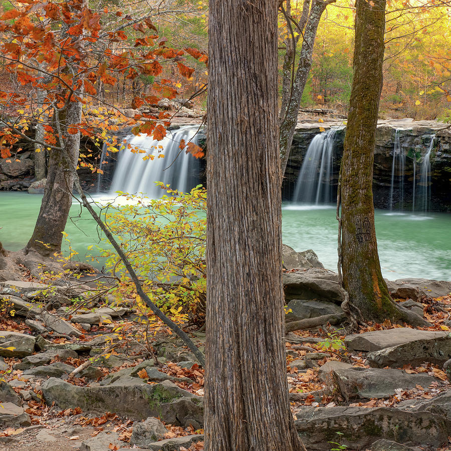 Arkansas Falling Water Falls Autumn Splendor Photograph by Gregory Ballos