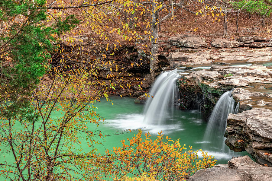 Arkansas Falling Water Falls In Autumn - Ozark National Forest Photograph by Gregory Ballos