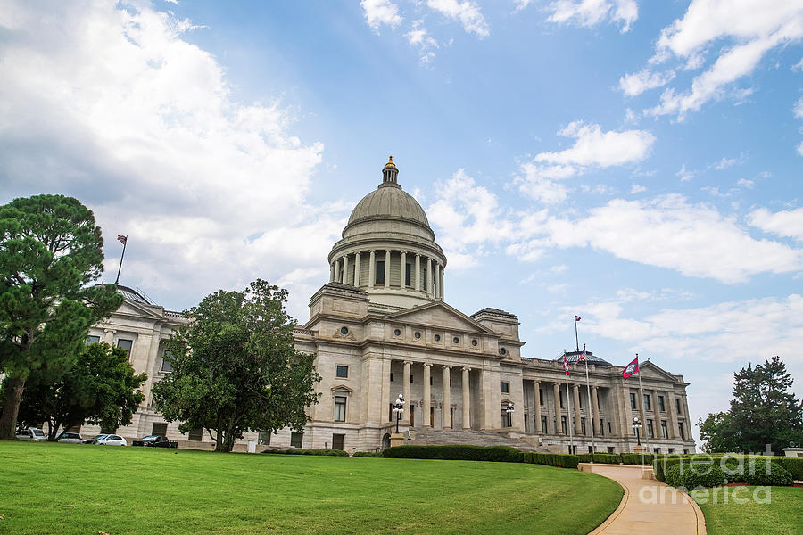 Arkansass State Capitol Under Morning Skies Photograph by Scott Pellegrin