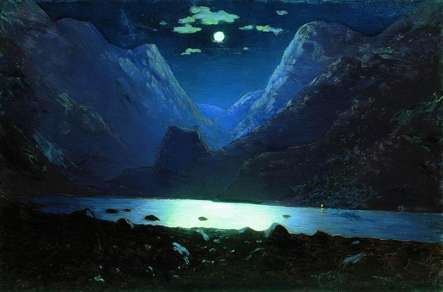 Arkhip Kuindzhi - Daryal pass Moonlight Night Painting by Les Classics