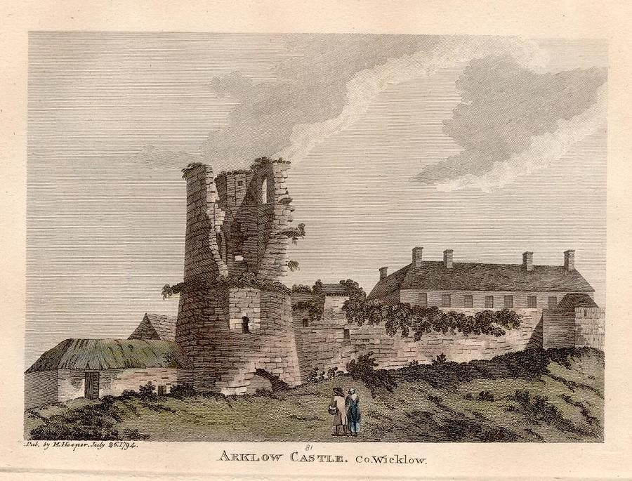 WK 10. Arklow Castle, Wicklow Drawing by Val Byrne