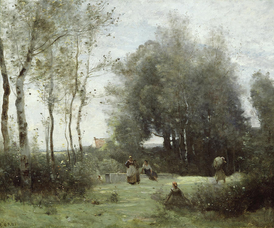 Arleux-Palluel, The Bridge of Trysts 1871-1872 Painting by Jean-Baptiste-Camille Corot