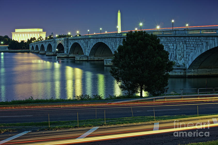 Arlington Memorial Bridge at Dusk - Washington, D.C. Photograph by Sam Antonio