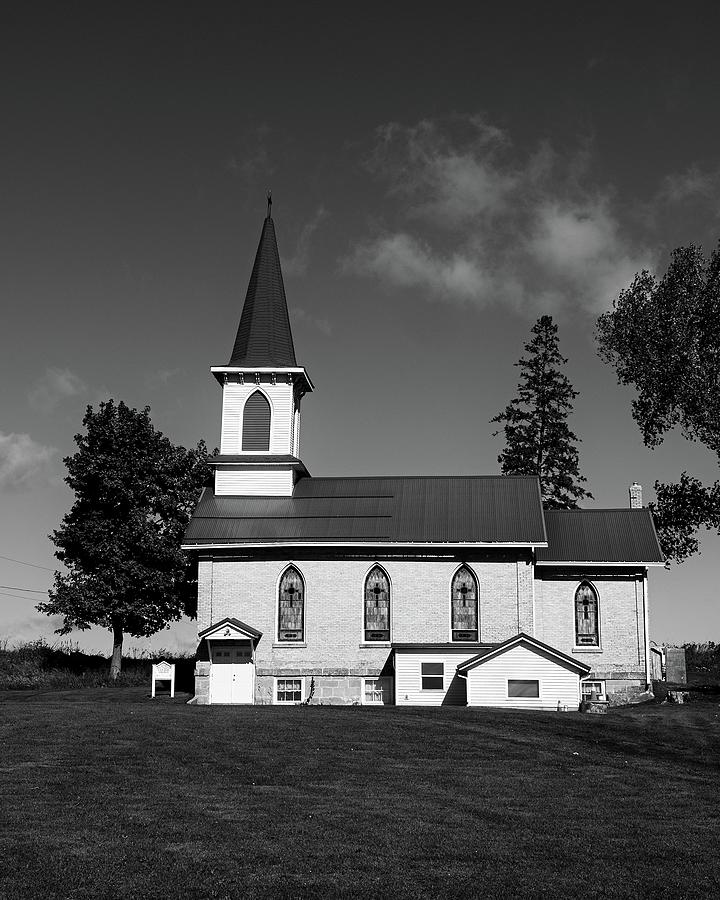 Madison Photograph - Arlington Prairie Church, Lodi, Wisconsin BW by Steven Ralser