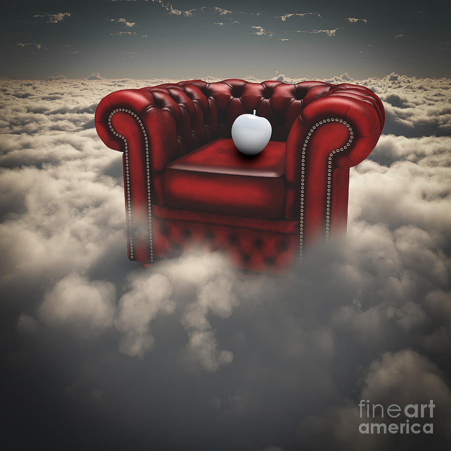 Armchair and White Apple Digital Art by Bruce Rolff