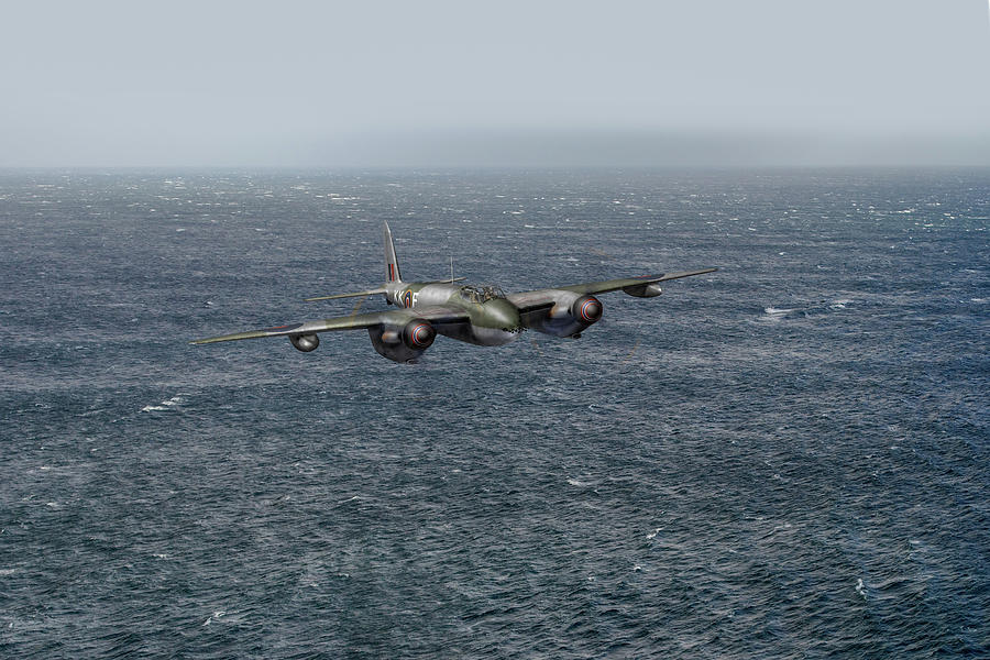 Armed reconnaissance Mosquito over the North Sea Photograph by Gary Eason