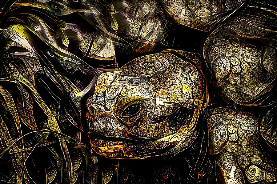 Armored Turtle Mixed Media by Debra Kewley