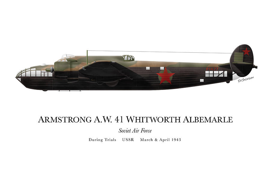 Airplane Digital Art - Armstrong A.W.41 Whitworth Albemarle - Soviet  by Ed Jackson