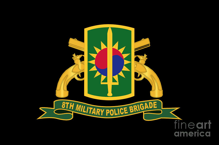 Army - 8th Military Police Brigade - SSI w Br - Ribbon Digital Art by ...