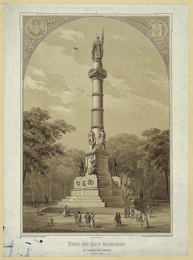 Army and Navy monument on the Boston Common erected 1877 Photograph by Paul Fearn