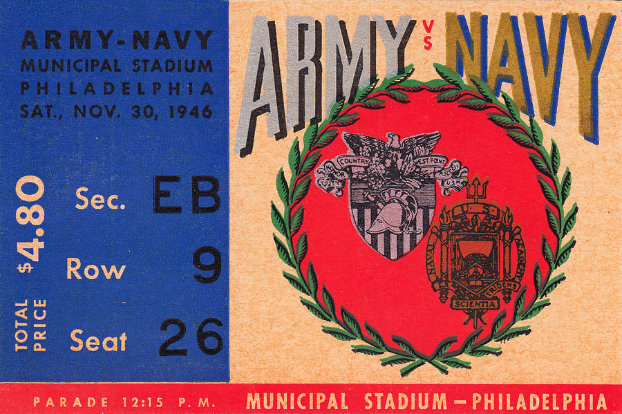 Army Navy Game 1946 Mixed Media by Row One Brand Fine Art America