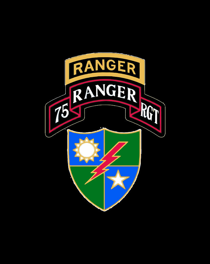 Army Ranger Tab 75Th Ranger Regiment Drawing by Grace Hunter