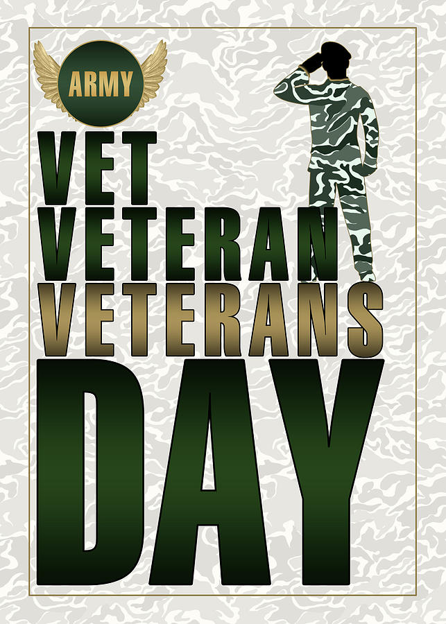 Army Veterans Day Green and Gold Salute Digital Art by Doreen Erhardt