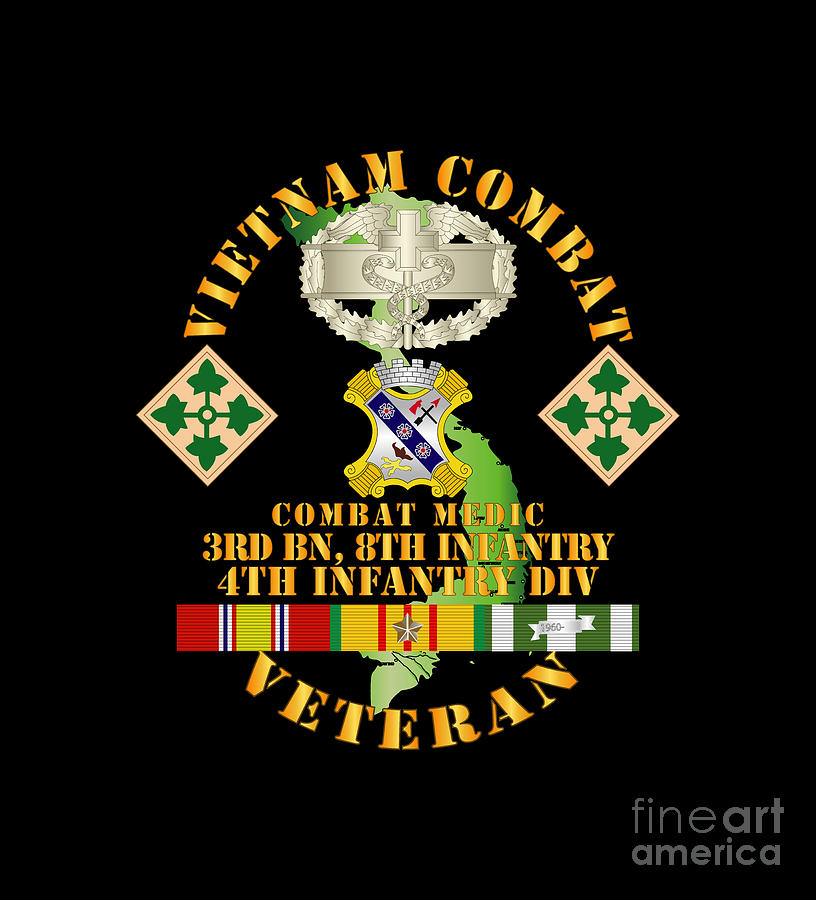 Army - Vietnam Cbt Vet W Cbt Medic 3rd Bn 8th Inf - 4th Id Ssi Digital 